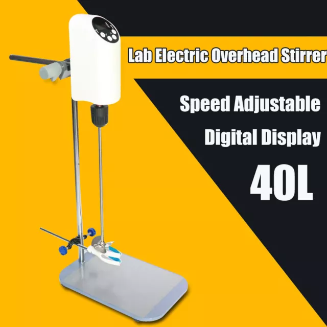 NEW 40L Lab Electric Overhead Stirrer Mixer Agitator Homogenizer 100-2000rpm