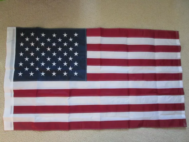 American Flag Sewn & Embroidered House Flag Stars & Stripes  28" x 50" - New