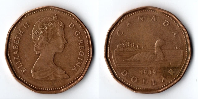 Canada 1989 1 Dollar Loonie KM# 157 Plated Queen Elizabeth II Canadian Loon Bird