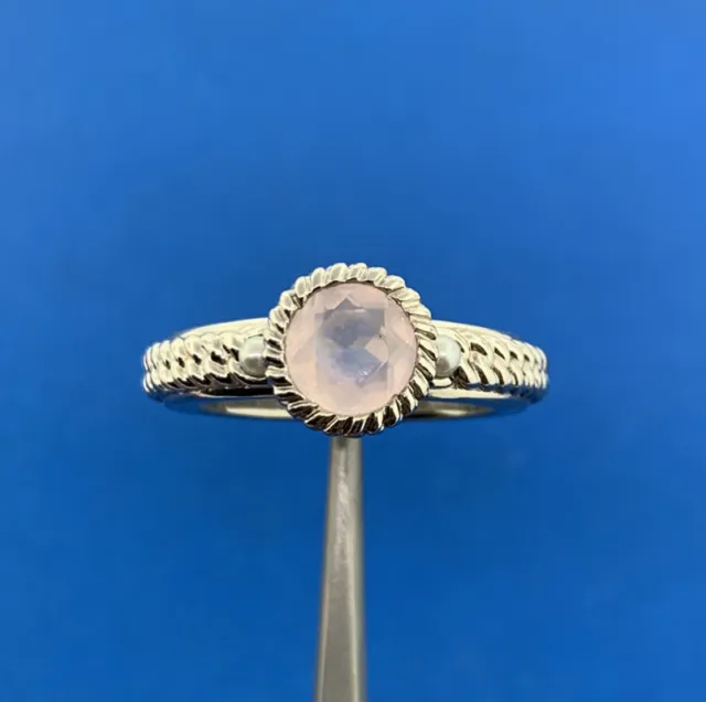 Anthony Nak 925 Sterling Silver Rose Quartz Pearl Accented Cocktail Ring