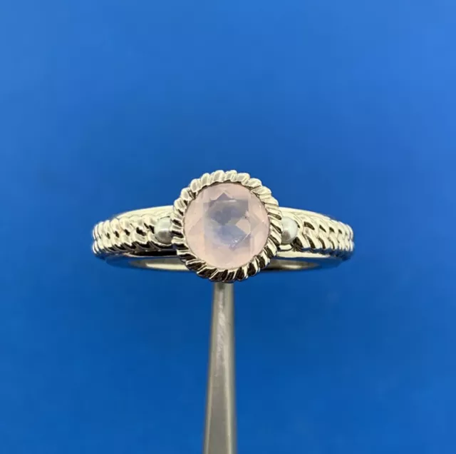 Anthony Nak 925 Sterling Silver Rose Quartz Pearl Accented Cocktail Ring