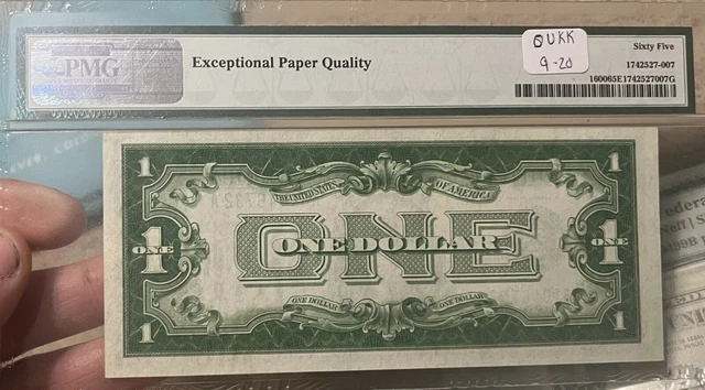 1928 $1 Silver Certificate Fr 1600 PMG Gem UNC 65 EPQ 2