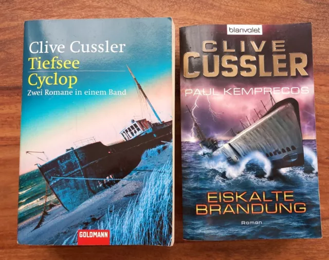 Clive Cussler-Konvolut- Eiskalte Brandung, Tiefsee Cyclop