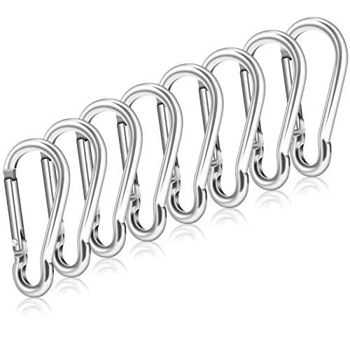 Durable Flag Pole Hooks 8 Pcs Aluminum Alloy Spring Snap Hooks Silver