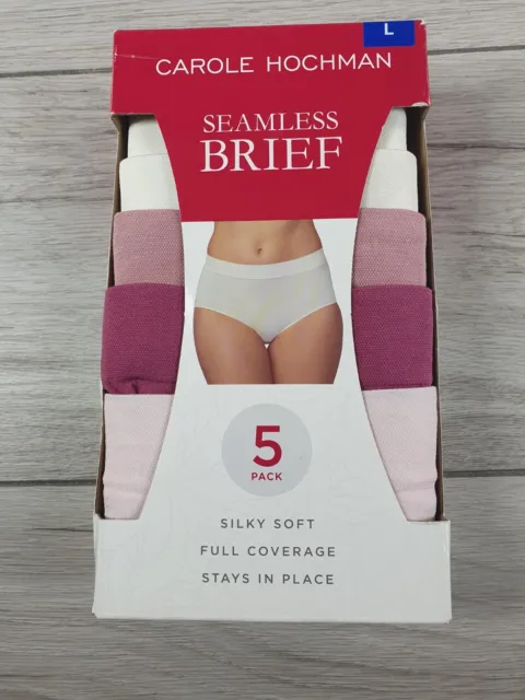 CAROLE HOCHMAN SEAMLESS Brief 5 Pack Includes 3 Shades Of Pink & 2 White  Size L £19.99 - PicClick UK