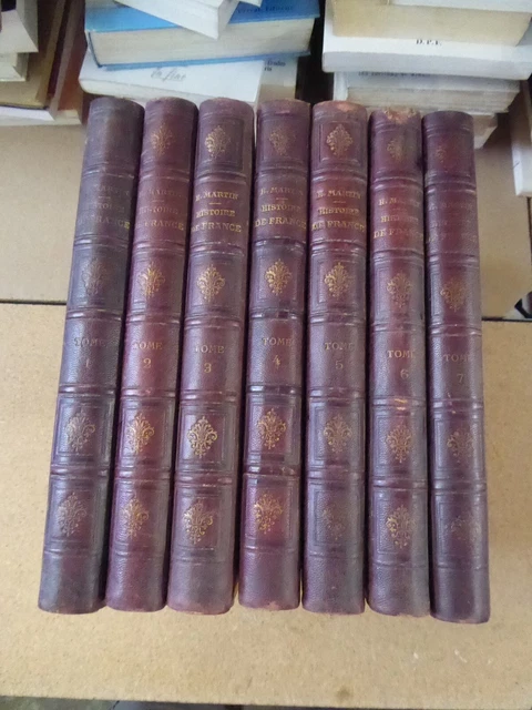Histoire De France Populaire Par Henri MARTIN - 7 Tomes Illustrés Librairie Furne - Reliure Demi-toilée
