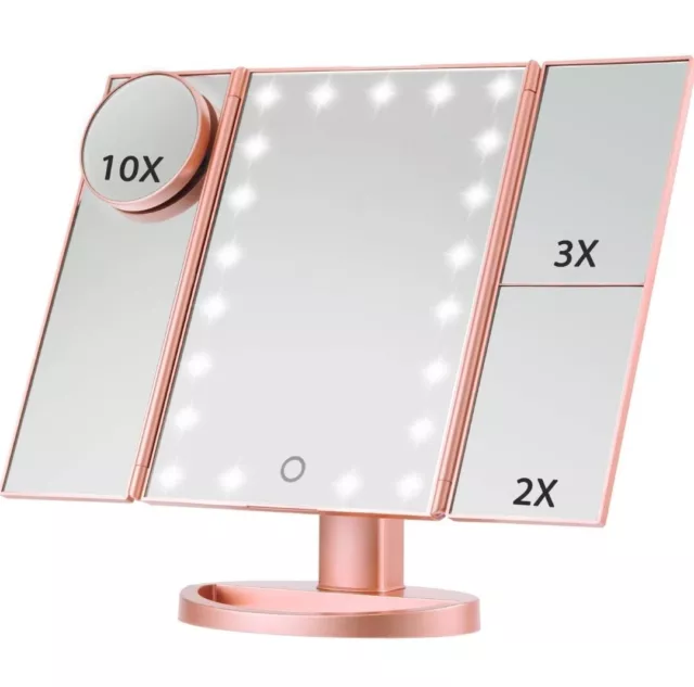 Makeup Mirror Vanity Mirror with Lights, 2X 3X 10X Magnification, Lighted Makeup
