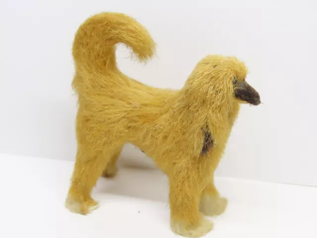 vintage Afghan Hound dog figurine hair fur 3.5"x3.75" standing collectible  M
