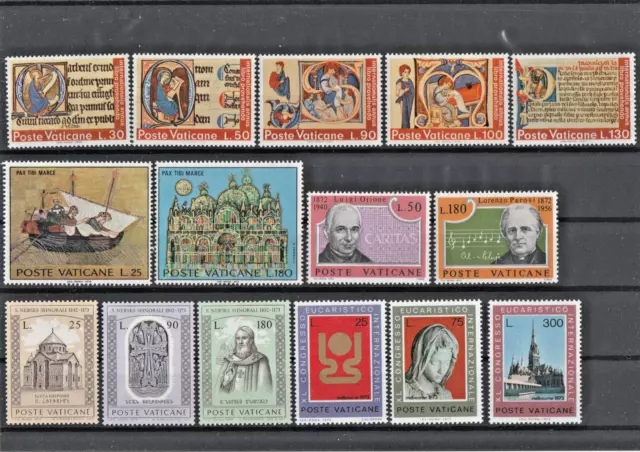 POSTE VATICANE 1972 wertvoller Posten postfrisch 15 Briefmarken