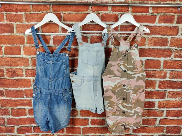 Girls Bundle Age 10-11 Years Next H&M Denim Pinafore Dress Short Dungarees 146Cm