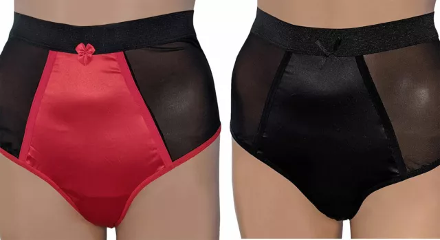 Women Seamless High Waist Mesh Underwear Panties Lace Knickers Lingerie  Briefs
