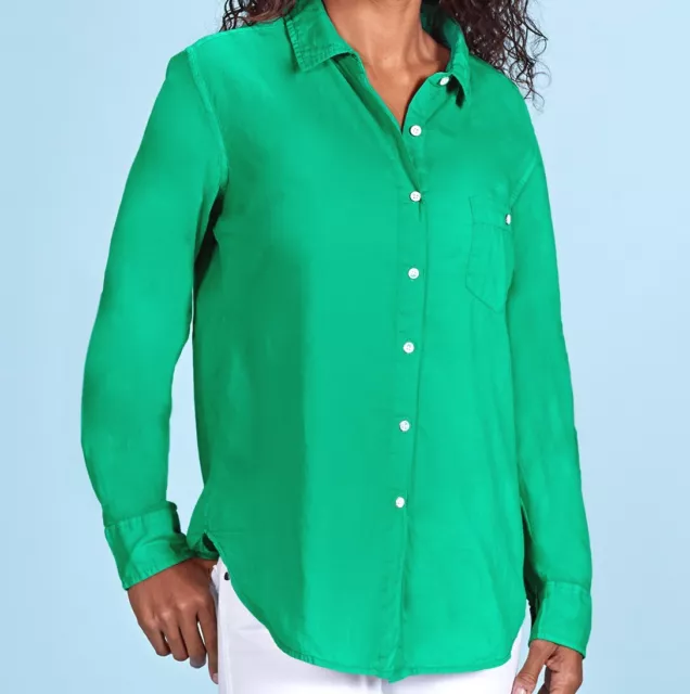 FRESH PRODUCE Small Palm GREEN Saltwater Button Up Cotton Shirt $69.00 NWT S TPP