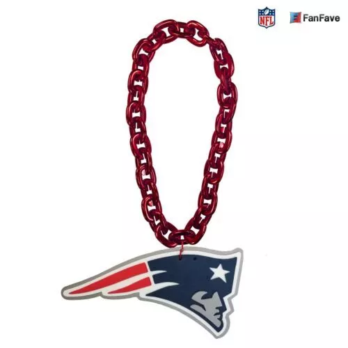 New England Patriots NFL Fan Chain Necklace Foam Made in USA 3 Colors!