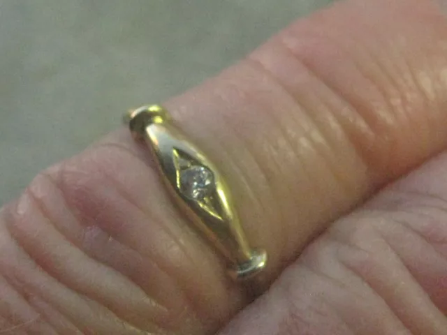 Prezioso anello dorato oro 585 solitario anello in oro simile anello brillante 17 mm 3