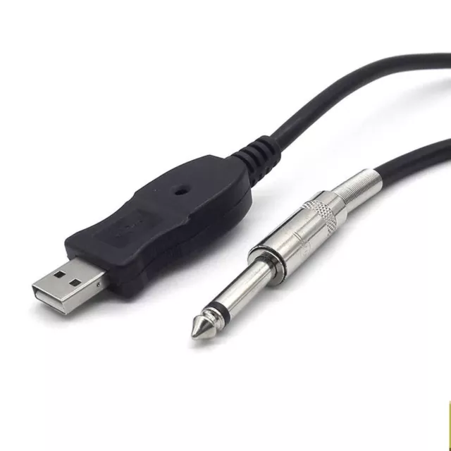 3M Guitar Bass 1/4'' 6.3mm Jack To USB Link Instrument Cable Adapter A315