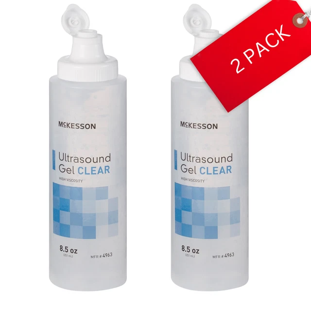 McKesson Ultrasound Gel Clear Conductive Gel Greaseless 8.5 oz. Bottle 2 Ct