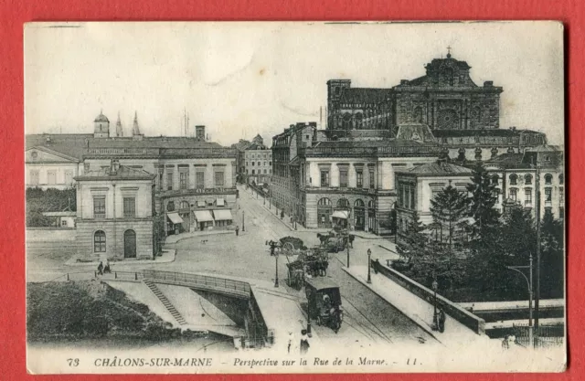 CPA 51 CHALONS SUR MARNE - Perspective sur la rue de la Marne