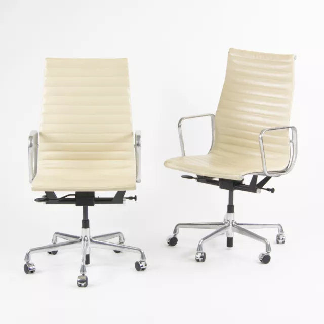 2011 Eames Herman Miller Executive Aluminum Group Desk Chair 3x Available Ivory