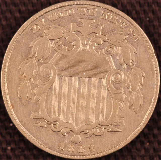1883 5C Shield Nickel - Great Type Coin