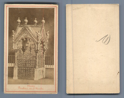 Tours, Tombeau de la Basilique Saint-Martin Vintage albumen CDV, carte de visite