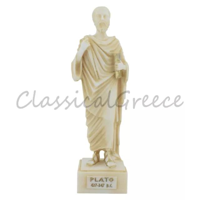 Statue des antiken griechischen Philosophen Plato 7" - 18cm Gussmarmor...