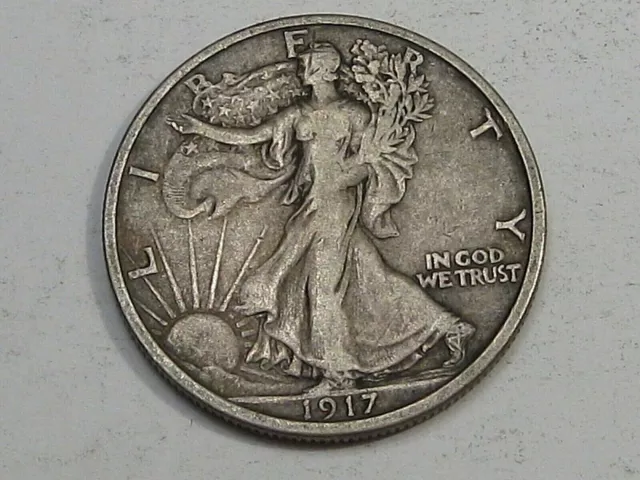 XF 1917-s Rev. Walking LIBERTY Half Dollar. #8