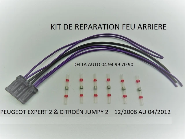 Kit Réparation Cosse électrique Platine Feu Arrière – Compatible Peugeot 206 307 407 – 6 Fils – Neuf