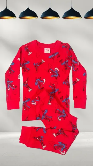 Ex Hanna Andersson Kinder langer John Pyjama-Set in rot Spider Man (ein bisschen defekt)