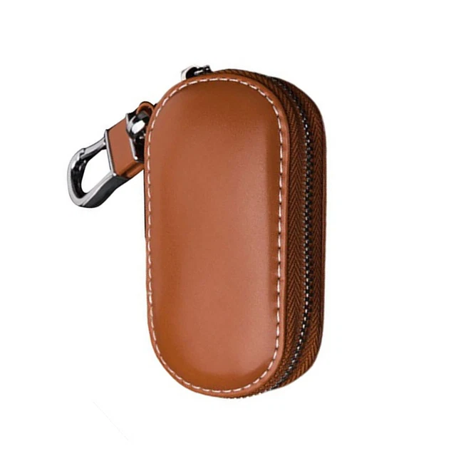 Leather Car Remote Key Zipper Bag Auto Remote Protection Cover Auto Accessories