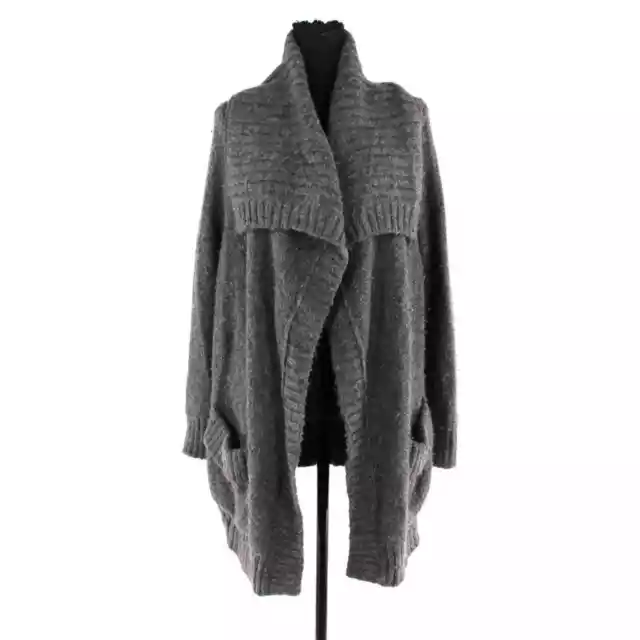 Vince Charcoal Gray Open Front Baby Alpaca Wool Blend Cardigan M Knit Sweater