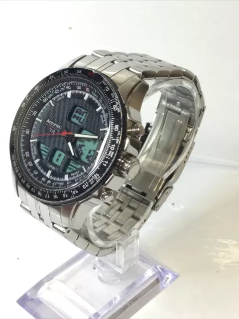ACCURIST SKYMASTER MEN S Ana Digi Sports Watch MB929B Steel New Battery 39.99 PicClick UK