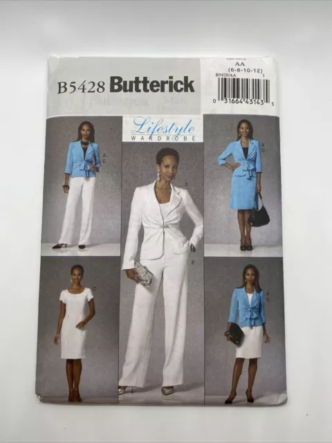 Butterick B5428 Misses Jacket Dress Skirt Pants Sewing Pattern Uncut Size 6-12