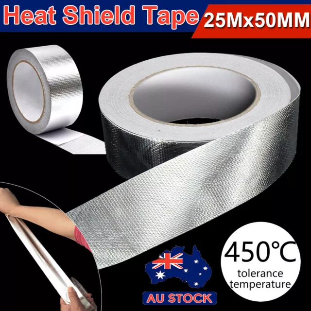 Aluminium Exhaust Heat Shield Wrap Tape Resistant Back Adhensive for Car Pipe AU