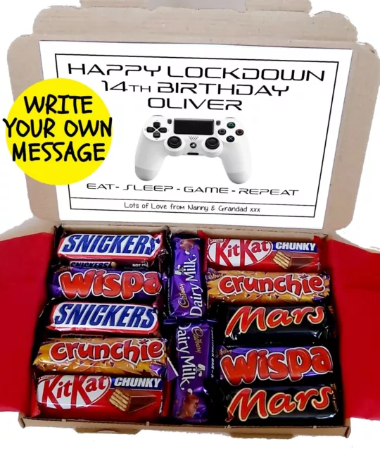 Playstation Personalised Game Birthday Gift Chocolate Box Card Son White Control