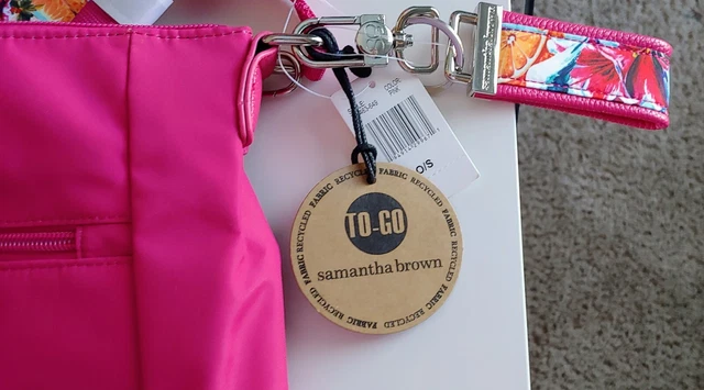 Samantha Brown To-Go Zip Front Crossbody Hot Pink Nwt 4