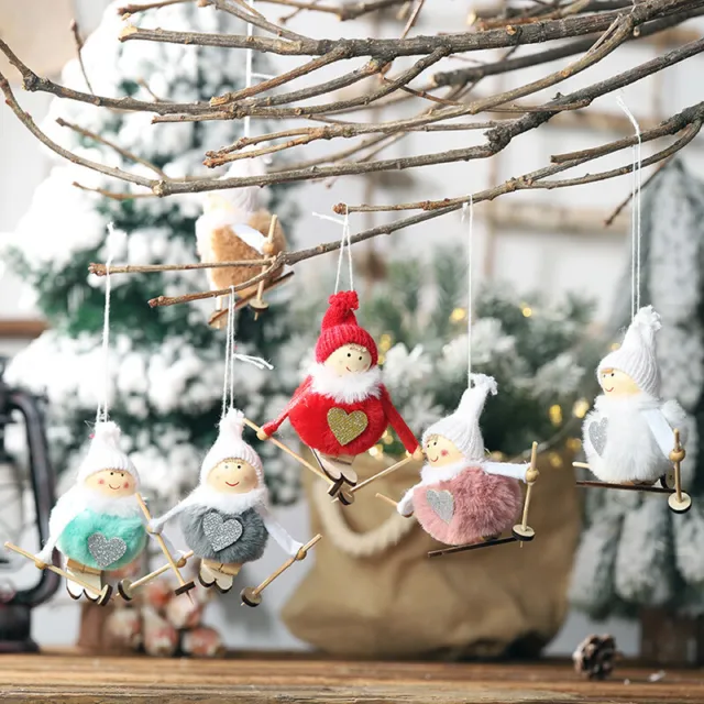 1Pc Christmas Decoration Plush Ball Doll Love Angels Xmas Tree Small Pend-EN