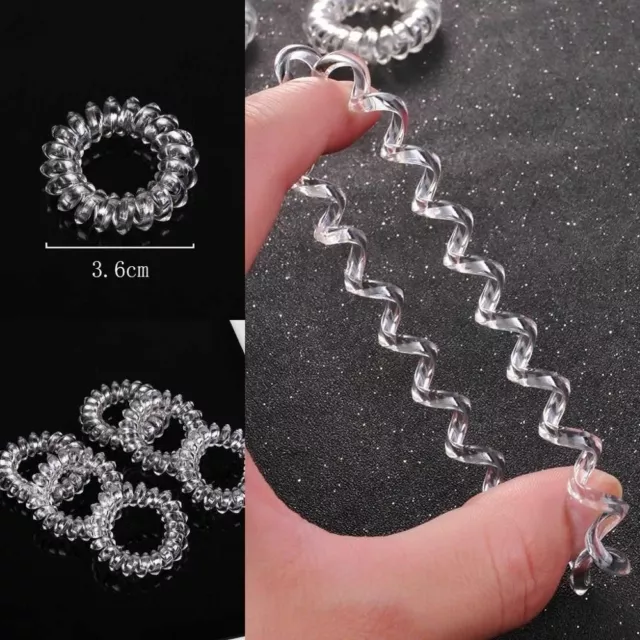 Girl Elastic Rubber Hair Ties 6pcs Women Transparent Band Rope Jelly Hair Bands