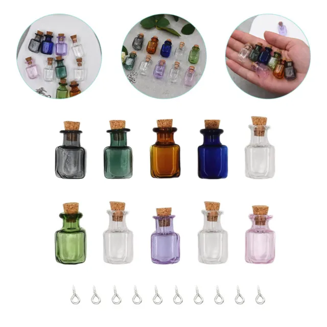 10 Pcs Mini-Wunschflasche Aus Glas Vorratsgläser Mit Deckel Phiole