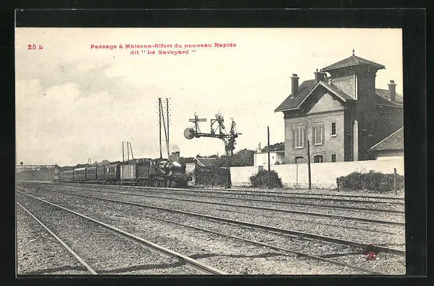 CPA Maisons-Alfort, La Gare with arrival locomotive