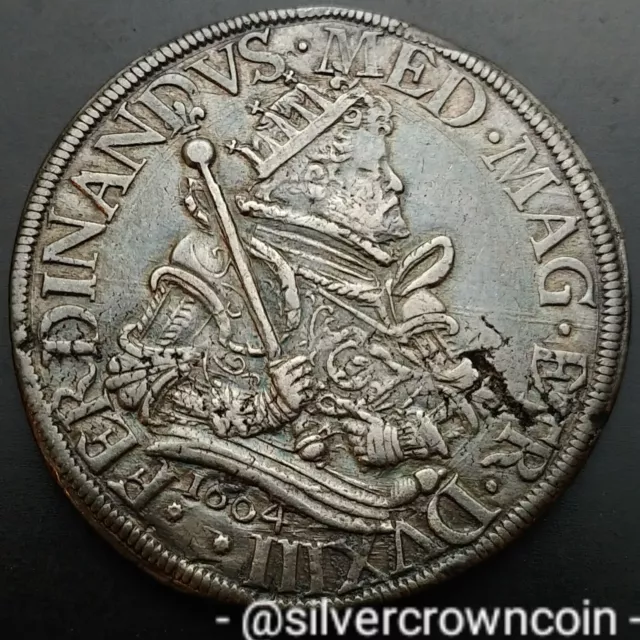 SCC Pisa Tuscany Silver Tallero 1604. Ferdinand I de'Medici. DAV-4186. Taler. SCC Pisa Tuscany Silver Tallero 1604. Ferdinand I de'Medici. DAV-4186. Taler.