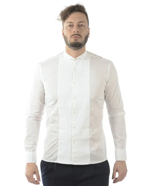 Camicia Daniele Alessandrini Shirt Cotone Uomo Bianco C1635B10853601 2