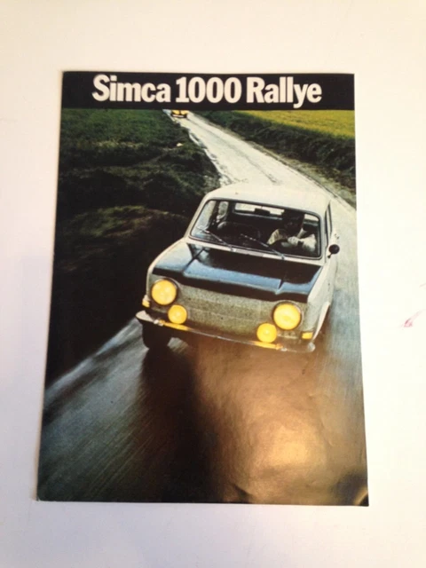 ANCIEN DÉPLIANT BROCHURE catalogue publicitaire SIMCA 1000 rallye C23 ...