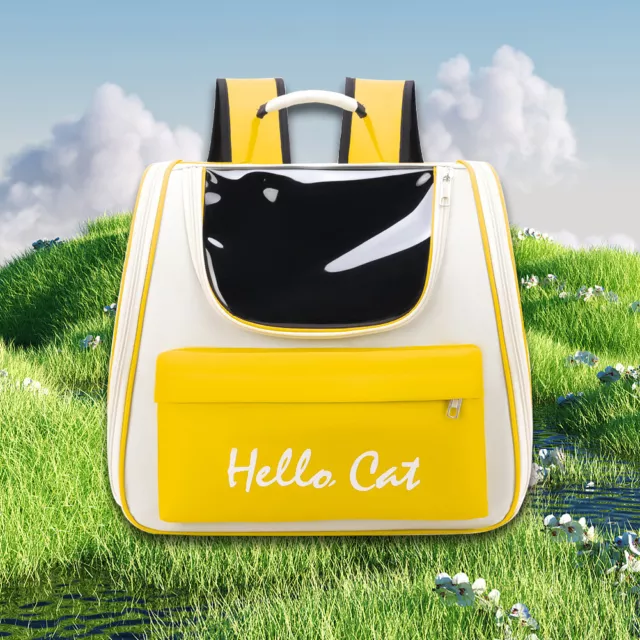 MY# Pet Cat Backpack Portable Puppy Carrying Backpack for Small Cats Dogs (Yello