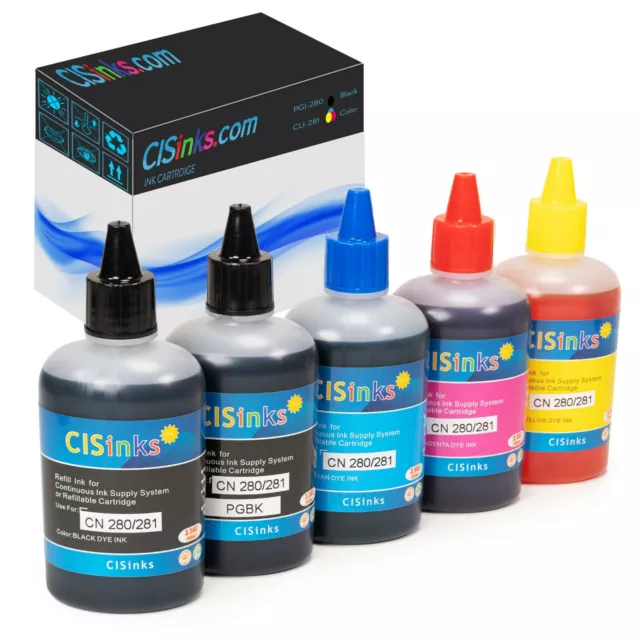 Non-OEM Bulk Ink Bottle Set alternative for Canon PGI-250 CLI-251PGI-280 CLI-281