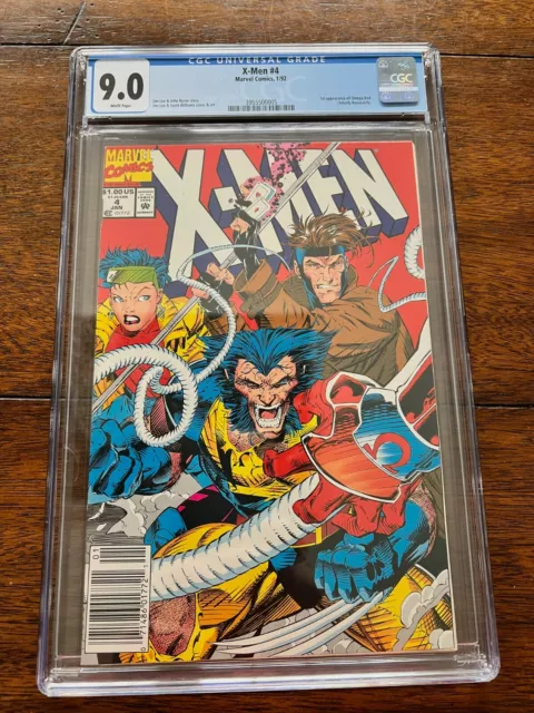 Cgc 9.0 X-Men #4 Marvel Comics Jan 1992 1St Appearance Of Omega Red *Newsstand*