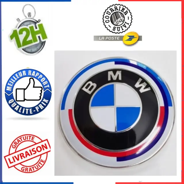 Logo BMW 82mm M 50e anniversaire 50eme 82 mm Serie 1 3 4 5 E46 E36 E39 E92 F31..