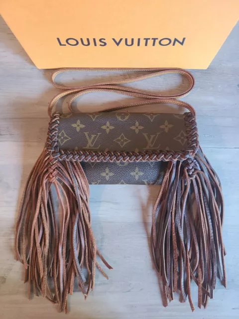 Vintage Boho Authentic Louis Vuitton Fringe Crossbody Bag Purse
