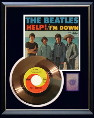 The Beatles Help 45 Rpm Gold Metalized Record Rare Non Riaa Award Rare!