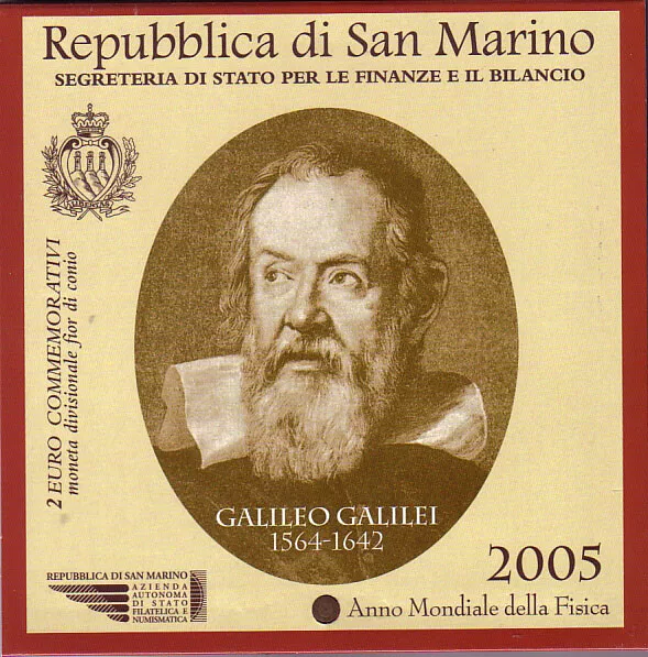 San Marino 2 Euro Gedenkmünze 2005 " Galilei "