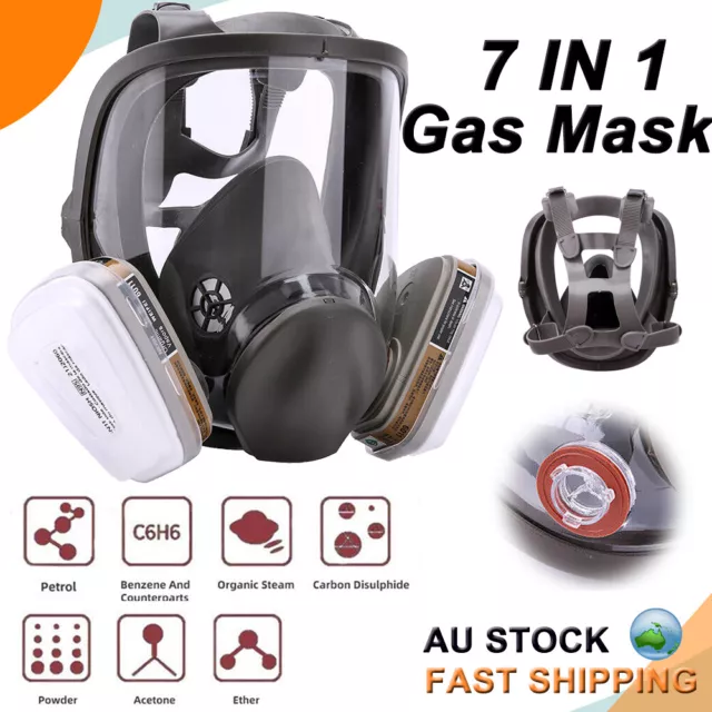 7 IN 1 Gas Mask 6800 Full Face Respirator Paint Spray Chemical Safety Facepiece